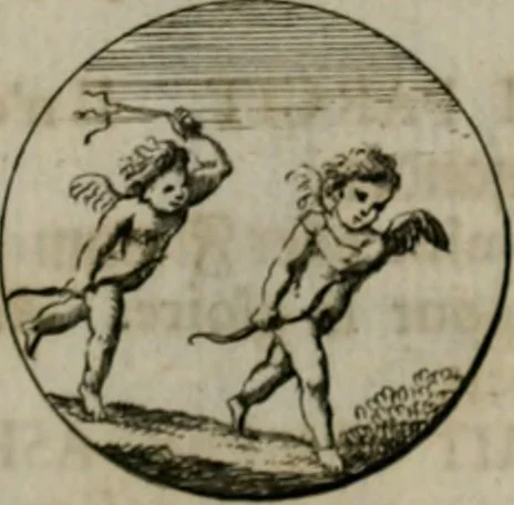 An illustration from Devises et emblemes anciennes & modernes, tirées des plus celebres auteurs, oder, Emblematische Gemüths-Vergnügung : bey Betrachtung siben hundert und funffzehen der curieusesten und ergötzlichen Sinn-Bildern, mit ihren zuständigen teutsch-lateinisch-französisch- und italianischen Beyschrifften, 1695, leaf 46
