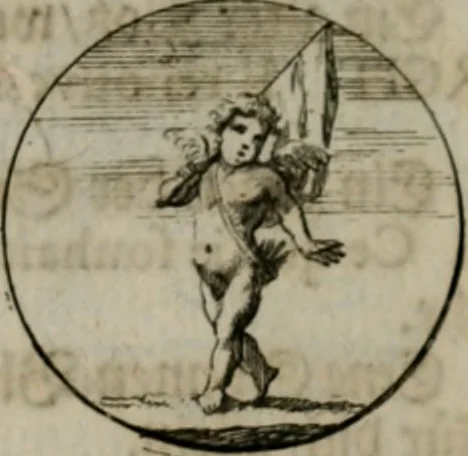 An illustration from Devises et emblemes anciennes & modernes, tirées des plus celebres auteurs, oder, Emblematische Gemüths-Vergnügung : bey Betrachtung siben hundert und funffzehen der curieusesten und ergötzlichen Sinn-Bildern, mit ihren zuständigen teutsch-lateinisch-französisch- und italianischen Beyschrifften, 1695, leaf 46