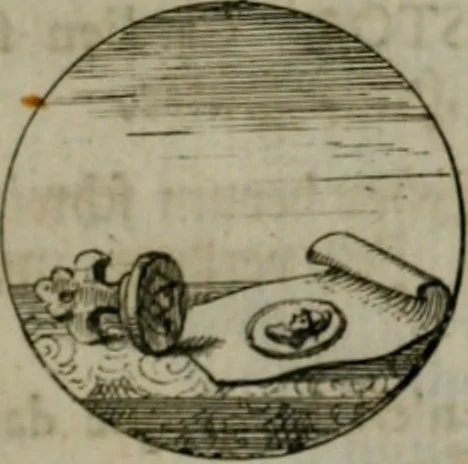 An illustration from Devises et emblemes anciennes & modernes, tirées des plus celebres auteurs, oder, Emblematische Gemüths-Vergnügung : bey Betrachtung siben hundert und funffzehen der curieusesten und ergötzlichen Sinn-Bildern, mit ihren zuständigen teutsch-lateinisch-französisch- und italianischen Beyschrifften, 1695, leaf 48