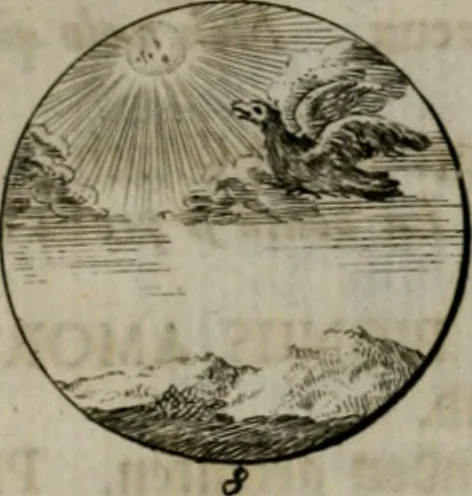 An illustration from Devises et emblemes anciennes & modernes, tirées des plus celebres auteurs, oder, Emblematische Gemüths-Vergnügung : bey Betrachtung siben hundert und funffzehen der curieusesten und ergötzlichen Sinn-Bildern, mit ihren zuständigen teutsch-lateinisch-französisch- und italianischen Beyschrifften, 1695, leaf 48