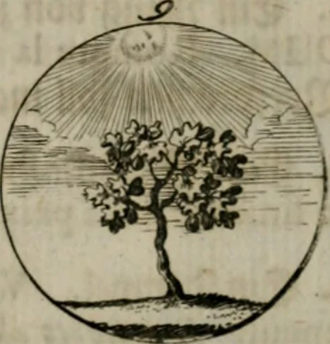 An illustration from Devises et emblemes anciennes & modernes, tirées des plus celebres auteurs, oder, Emblematische Gemüths-Vergnügung : bey Betrachtung siben hundert und funffzehen der curieusesten und ergötzlichen Sinn-Bildern, mit ihren zuständigen teutsch-lateinisch-französisch- und italianischen Beyschrifften, 1695, leaf 48