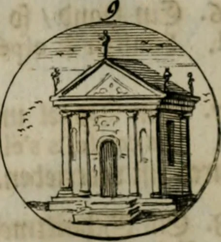 An illustration from Devises et emblemes anciennes & modernes, tirées des plus celebres auteurs, oder, Emblematische Gemüths-Vergnügung : bey Betrachtung siben hundert und funffzehen der curieusesten und ergötzlichen Sinn-Bildern, mit ihren zuständigen teutsch-lateinisch-französisch- und italianischen Beyschrifften, 1695, leaf 50