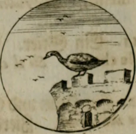 An illustration from Devises et emblemes anciennes & modernes, tirées des plus celebres auteurs, oder, Emblematische Gemüths-Vergnügung : bey Betrachtung siben hundert und funffzehen der curieusesten und ergötzlichen Sinn-Bildern, mit ihren zuständigen teutsch-lateinisch-französisch- und italianischen Beyschrifften, 1695, leaf 50