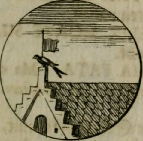 An illustration from Devises et emblemes anciennes & modernes, tirées des plus celebres auteurs, oder, Emblematische Gemüths-Vergnügung : bey Betrachtung siben hundert und funffzehen der curieusesten und ergötzlichen Sinn-Bildern, mit ihren zuständigen teutsch-lateinisch-französisch- und italianischen Beyschrifften, 1695, leaf 54