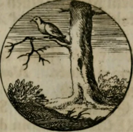 An illustration from Devises et emblemes anciennes & modernes, tirées des plus celebres auteurs, oder, Emblematische Gemüths-Vergnügung : bey Betrachtung siben hundert und funffzehen der curieusesten und ergötzlichen Sinn-Bildern, mit ihren zuständigen teutsch-lateinisch-französisch- und italianischen Beyschrifften, 1695, leaf 54
