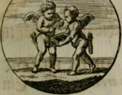 An illustration from Devises et emblemes anciennes & modernes, tirées des plus celebres auteurs, oder, Emblematische Gemüths-Vergnügung : bey Betrachtung siben hundert und funffzehen der curieusesten und ergötzlichen Sinn-Bildern, mit ihren zuständigen teutsch-lateinisch-französisch- und italianischen Beyschrifften, 1695, leaf 58