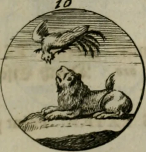 An illustration from Devises et emblemes anciennes & modernes, tirées des plus celebres auteurs, oder, Emblematische Gemüths-Vergnügung : bey Betrachtung siben hundert und funffzehen der curieusesten und ergötzlichen Sinn-Bildern, mit ihren zuständigen teutsch-lateinisch-französisch- und italianischen Beyschrifften, 1695, leaf 58