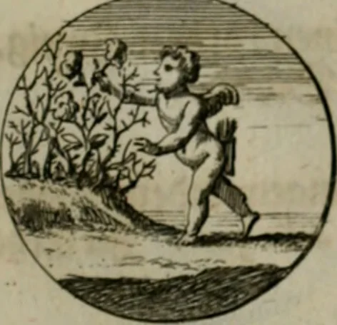 An illustration from Devises et emblemes anciennes & modernes, tirées des plus celebres auteurs, oder, Emblematische Gemüths-Vergnügung : bey Betrachtung siben hundert und funffzehen der curieusesten und ergötzlichen Sinn-Bildern, mit ihren zuständigen teutsch-lateinisch-französisch- und italianischen Beyschrifften, 1695, leaf 58
