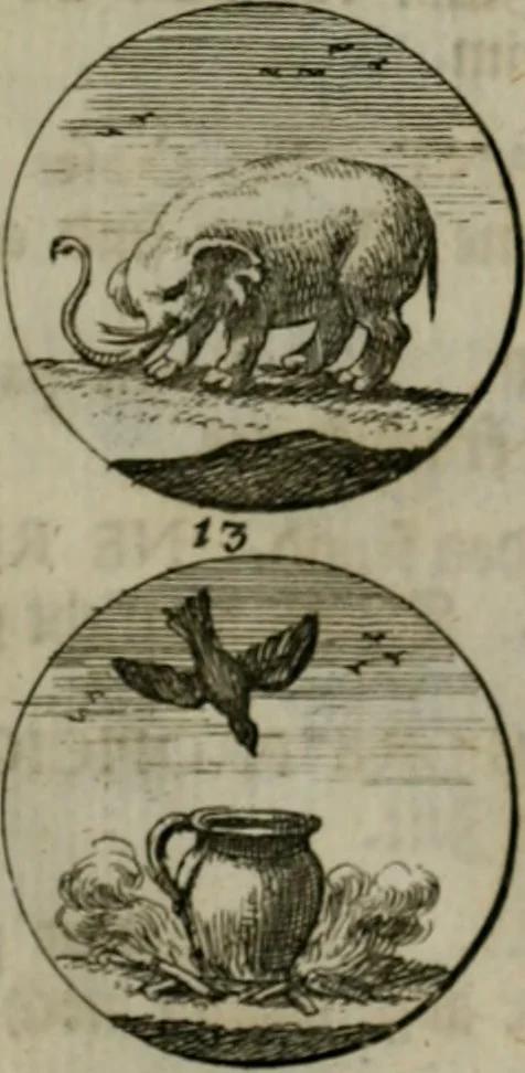 An illustration from Devises et emblemes anciennes & modernes, tirées des plus celebres auteurs, oder, Emblematische Gemüths-Vergnügung : bey Betrachtung siben hundert und funffzehen der curieusesten und ergötzlichen Sinn-Bildern, mit ihren zuständigen teutsch-lateinisch-französisch- und italianischen Beyschrifften, 1695, leaf 64
