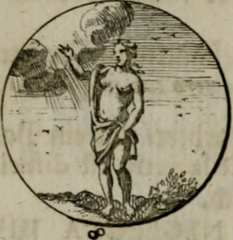 An illustration from Devises et emblemes anciennes & modernes, tirées des plus celebres auteurs, oder, Emblematische Gemüths-Vergnügung : bey Betrachtung siben hundert und funffzehen der curieusesten und ergötzlichen Sinn-Bildern, mit ihren zuständigen teutsch-lateinisch-französisch- und italianischen Beyschrifften, 1695, leaf 64
