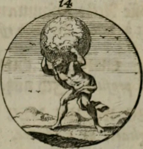 An illustration from Devises et emblemes anciennes & modernes, tirées des plus celebres auteurs, oder, Emblematische Gemüths-Vergnügung : bey Betrachtung siben hundert und funffzehen der curieusesten und ergötzlichen Sinn-Bildern, mit ihren zuständigen teutsch-lateinisch-französisch- und italianischen Beyschrifften, 1695, leaf 64
