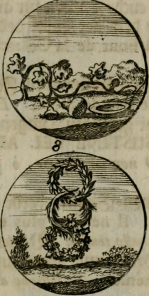 An illustration from Devises et emblemes anciennes & modernes, tirées des plus celebres auteurs, oder, Emblematische Gemüths-Vergnügung : bey Betrachtung siben hundert und funffzehen der curieusesten und ergötzlichen Sinn-Bildern, mit ihren zuständigen teutsch-lateinisch-französisch- und italianischen Beyschrifften, 1695, leaf 70