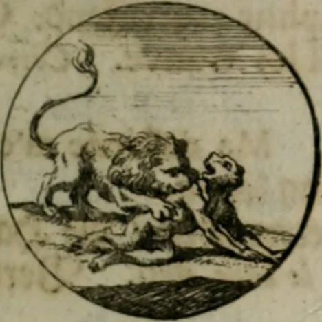 An illustration from Devises et emblemes anciennes & modernes, tirées des plus celebres auteurs, oder, Emblematische Gemüths-Vergnügung : bey Betrachtung siben hundert und funffzehen der curieusesten und ergötzlichen Sinn-Bildern, mit ihren zuständigen teutsch-lateinisch-französisch- und italianischen Beyschrifften, 1695, leaf 72