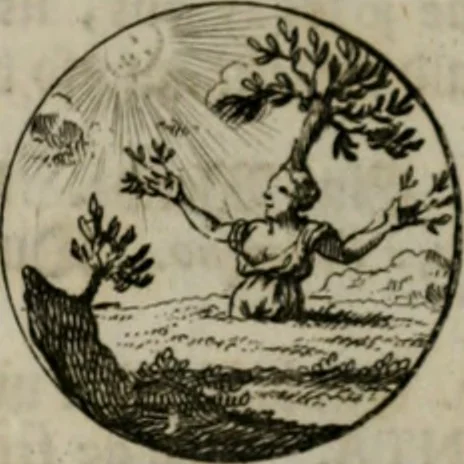 An illustration from Devises et emblemes anciennes & modernes, tirées des plus celebres auteurs, oder, Emblematische Gemüths-Vergnügung : bey Betrachtung siben hundert und funffzehen der curieusesten und ergötzlichen Sinn-Bildern, mit ihren zuständigen teutsch-lateinisch-französisch- und italianischen Beyschrifften, 1695, leaf 74