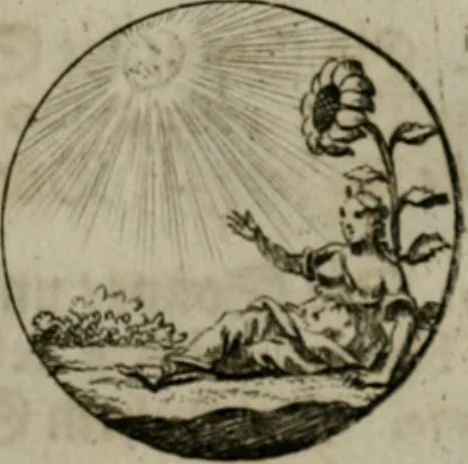 An illustration from Devises et emblemes anciennes & modernes, tirées des plus celebres auteurs, oder, Emblematische Gemüths-Vergnügung : bey Betrachtung siben hundert und funffzehen der curieusesten und ergötzlichen Sinn-Bildern, mit ihren zuständigen teutsch-lateinisch-französisch- und italianischen Beyschrifften, 1695, leaf 74