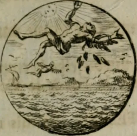 An illustration from Devises et emblemes anciennes & modernes, tirées des plus celebres auteurs, oder, Emblematische Gemüths-Vergnügung : bey Betrachtung siben hundert und funffzehen der curieusesten und ergötzlichen Sinn-Bildern, mit ihren zuständigen teutsch-lateinisch-französisch- und italianischen Beyschrifften, 1695, leaf 80