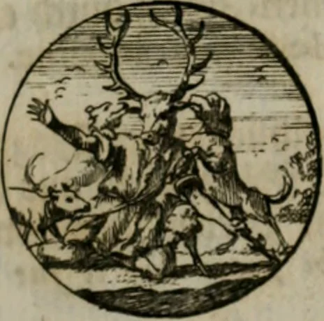An illustration from Devises et emblemes anciennes & modernes, tirées des plus celebres auteurs, oder, Emblematische Gemüths-Vergnügung : bey Betrachtung siben hundert und funffzehen der curieusesten und ergötzlichen Sinn-Bildern, mit ihren zuständigen teutsch-lateinisch-französisch- und italianischen Beyschrifften, 1695, leaf 80