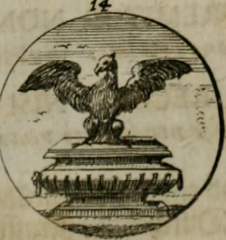 An illustration from Devises et emblemes anciennes & modernes, tirées des plus celebres auteurs, oder, Emblematische Gemüths-Vergnügung : bey Betrachtung siben hundert und funffzehen der curieusesten und ergötzlichen Sinn-Bildern, mit ihren zuständigen teutsch-lateinisch-französisch- und italianischen Beyschrifften, 1695, leaf 80