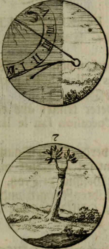 An illustration from Devises et emblemes anciennes & modernes, tirées des plus celebres auteurs, oder, Emblematische Gemüths-Vergnügung : bey Betrachtung siben hundert und funffzehen der curieusesten und ergötzlichen Sinn-Bildern, mit ihren zuständigen teutsch-lateinisch-französisch- und italianischen Beyschrifften, 1695, leaf 84