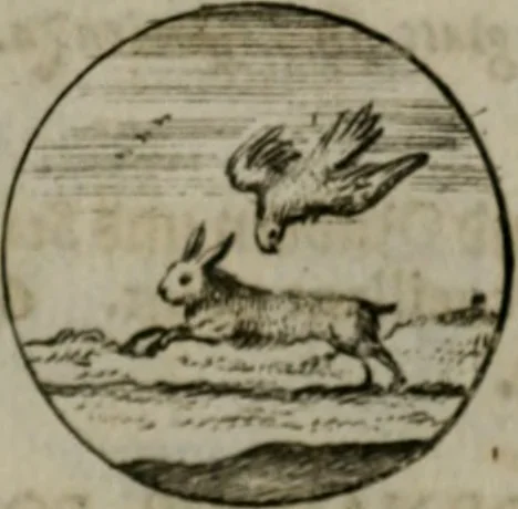 An illustration from Devises et emblemes anciennes & modernes, tirées des plus celebres auteurs, oder, Emblematische Gemüths-Vergnügung : bey Betrachtung siben hundert und funffzehen der curieusesten und ergötzlichen Sinn-Bildern, mit ihren zuständigen teutsch-lateinisch-französisch- und italianischen Beyschrifften, 1695, leaf 90