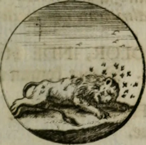 An illustration from Devises et emblemes anciennes & modernes, tirées des plus celebres auteurs, oder, Emblematische Gemüths-Vergnügung : bey Betrachtung siben hundert und funffzehen der curieusesten und ergötzlichen Sinn-Bildern, mit ihren zuständigen teutsch-lateinisch-französisch- und italianischen Beyschrifften, 1695, leaf 92
