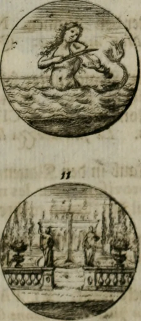 An illustration from Devises et emblemes anciennes & modernes, tirées des plus celebres auteurs, oder, Emblematische Gemüths-Vergnügung : bey Betrachtung siben hundert und funffzehen der curieusesten und ergötzlichen Sinn-Bildern, mit ihren zuständigen teutsch-lateinisch-französisch- und italianischen Beyschrifften, 1695, leaf 92