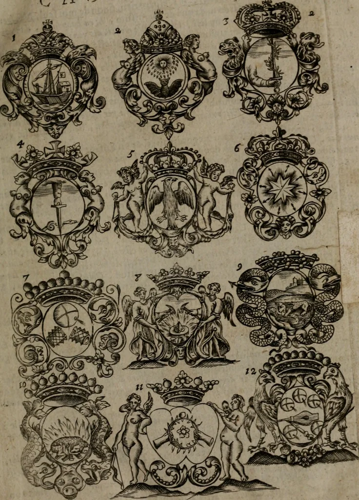 An illustration from Devises et emblemes, anciennes et modernes : tirées des plus celebres auteurs, avec plusieurs autres nouvellemt, inventées et mises, en latin, en françois, en espagnol, en italien, en anglois, en flamand et en allemand, 1693, leaf 10