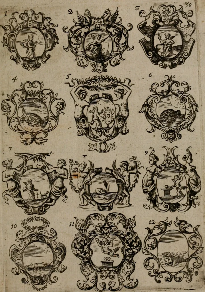 An illustration from Devises et emblemes, anciennes et modernes : tirées des plus celebres auteurs, avec plusieurs autres nouvellemt, inventées et mises, en latin, en françois, en espagnol, en italien, en anglois, en flamand et en allemand, 1693, leaf 108