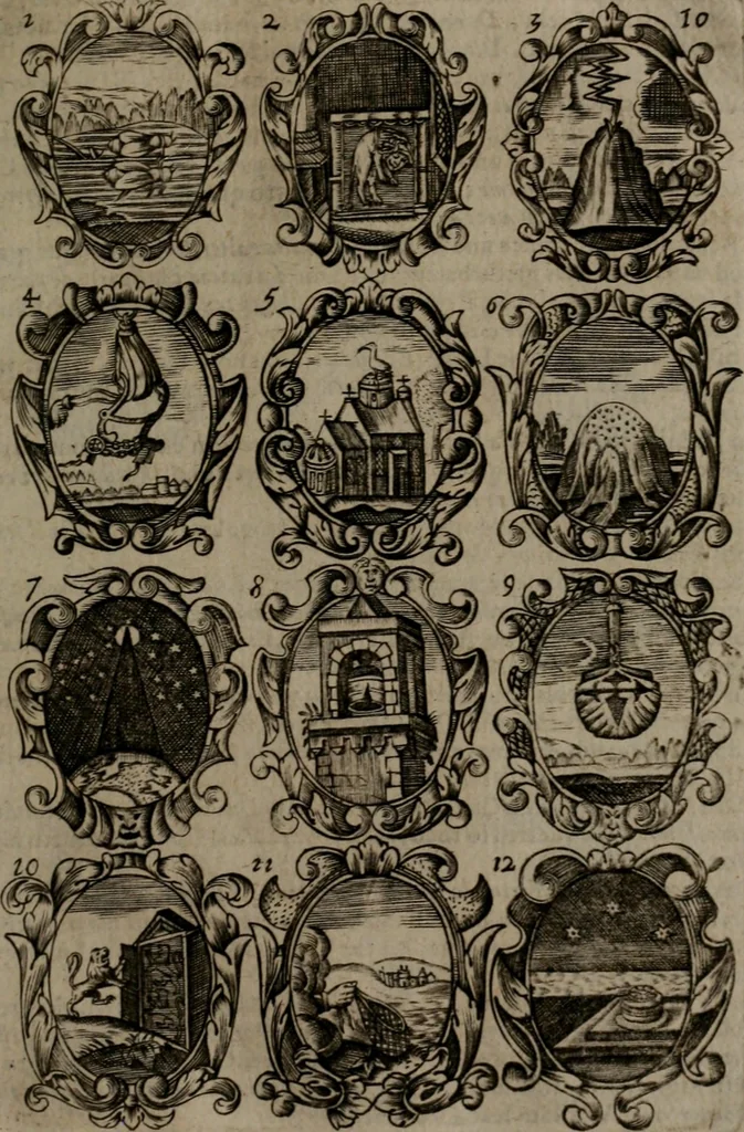 An illustration from Devises et emblemes, anciennes et modernes : tirées des plus celebres auteurs, avec plusieurs autres nouvellemt, inventées et mises, en latin, en françois, en espagnol, en italien, en anglois, en flamand et en allemand, 1693, leaf 26