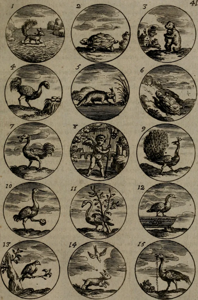 An illustration from Devises et emblemes, anciennes et modernes : tirées des plus celebres auteurs, avec plusieurs autres nouvellemt, inventées et mises, en latin, en françois, en espagnol, en italien, en anglois, en flamand et en allemand, 1693, leaf 88