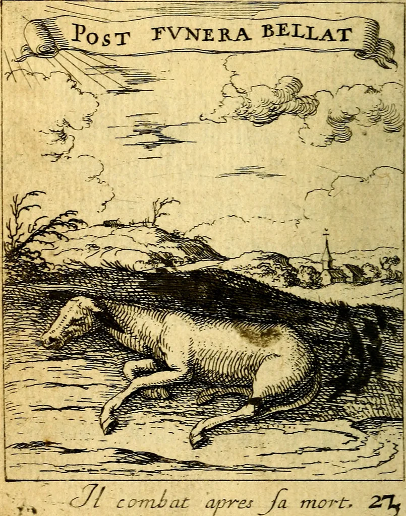 An illustration from Devises et emblesmes d'amour moralisez, 1672, leaf 105