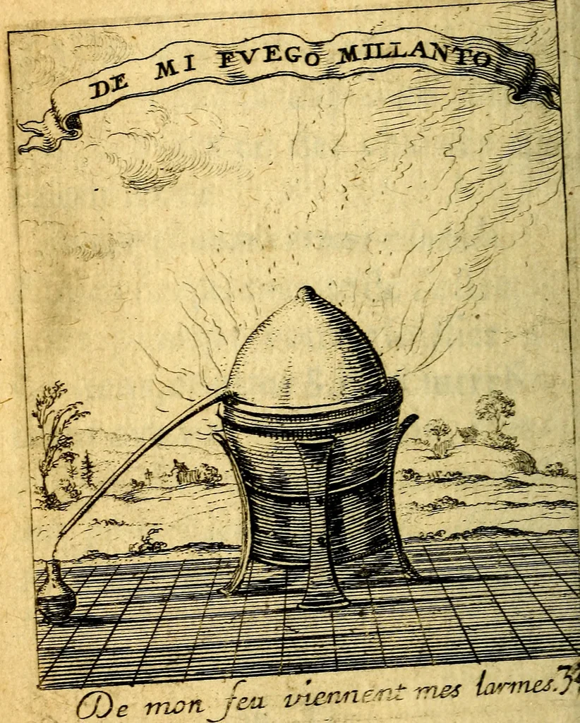 An illustration from Devises et emblesmes d'amour moralisez, 1672, leaf 149