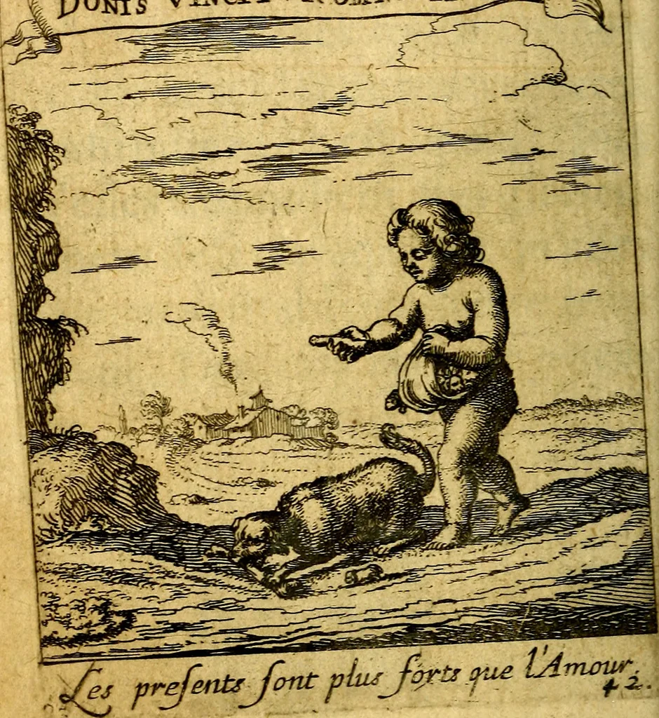 An illustration from Devises et emblesmes d'amour moralisez, 1672, leaf 197