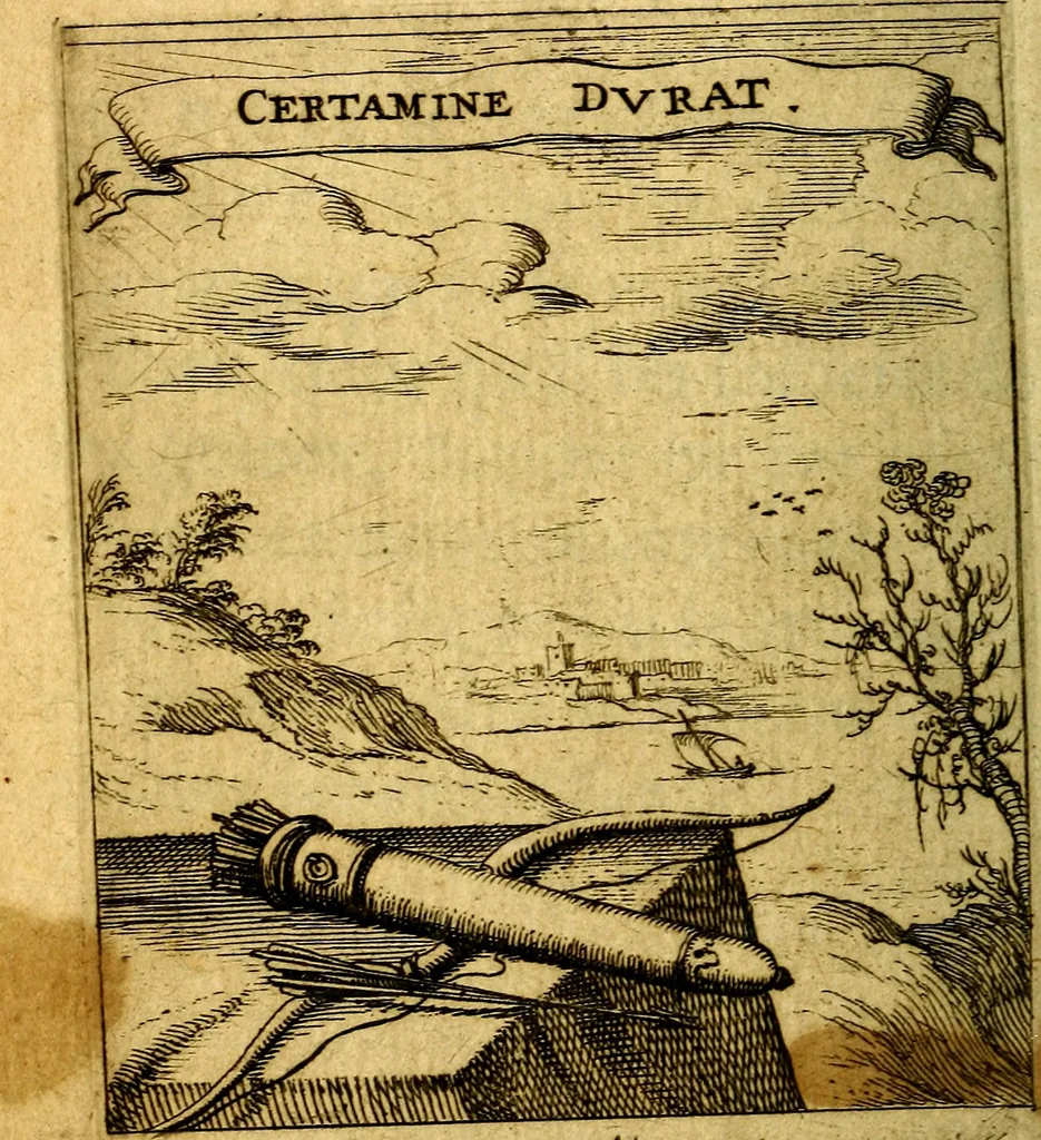 An illustration from Devises et emblesmes d'amour moralisez, 1672, leaf 201
