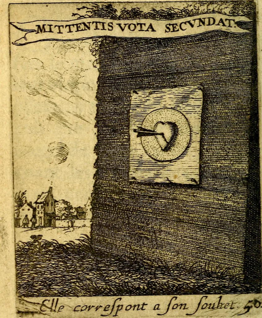 An illustration from Devises et emblesmes d'amour moralisez, 1672, leaf 213