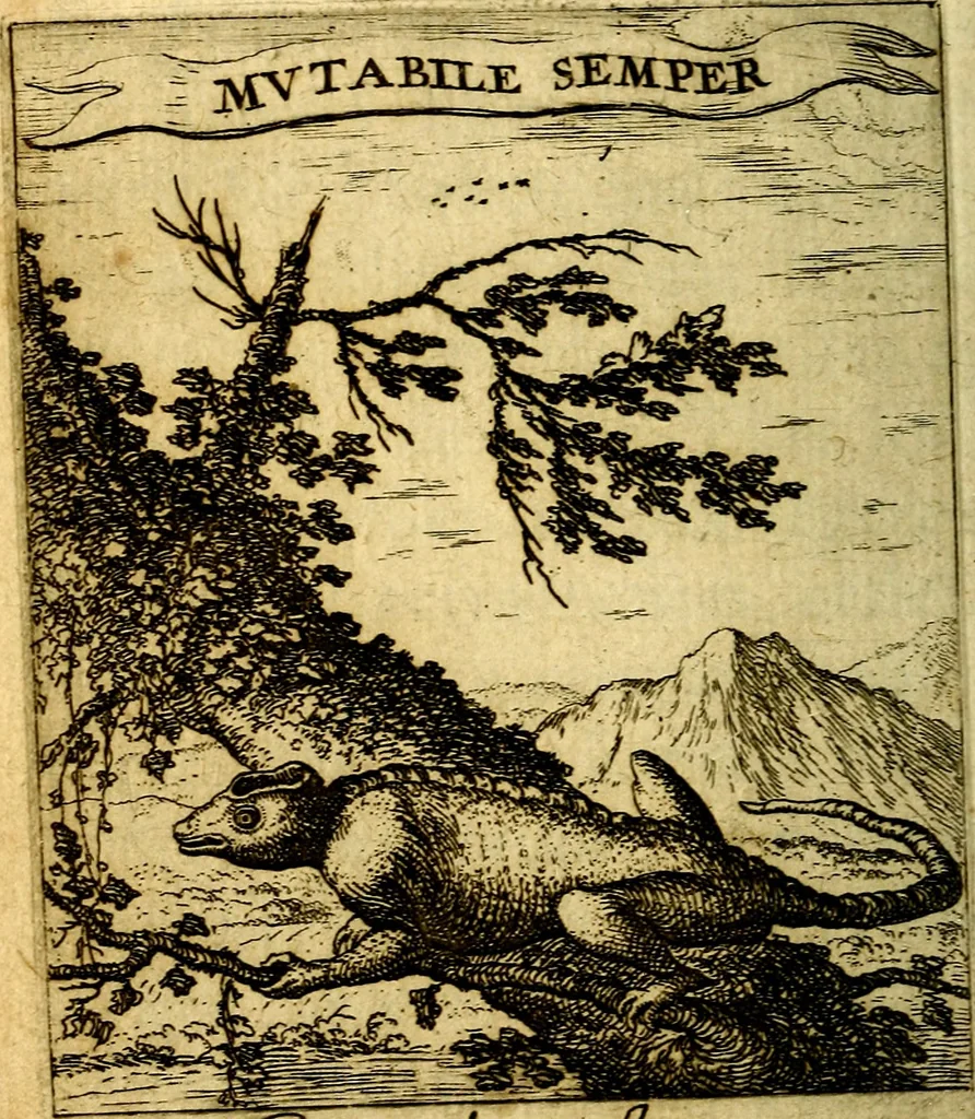 An illustration from Devises et emblesmes d'amour moralisez, 1672, leaf 53
