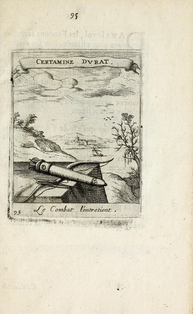 An illustration from Devises et emblesmes d'amour moralisez, 1658, leaf 105