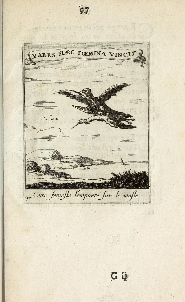 An illustration from Devises et emblesmes d'amour moralisez, 1658, leaf 107