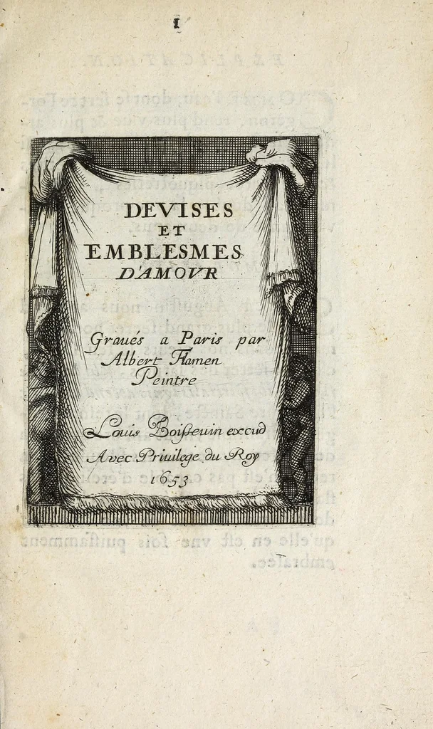 An illustration from Devises et emblesmes d'amour moralisez, 1658, leaf 11