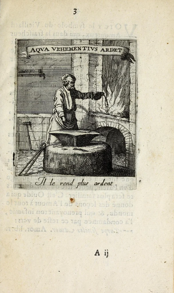 An illustration from Devises et emblesmes d'amour moralisez, 1658, leaf 13
