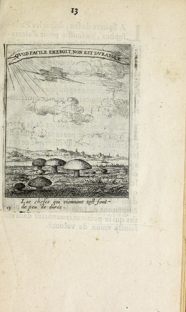 An illustration from Devises et emblesmes d'amour moralisez, 1658, leaf 23
