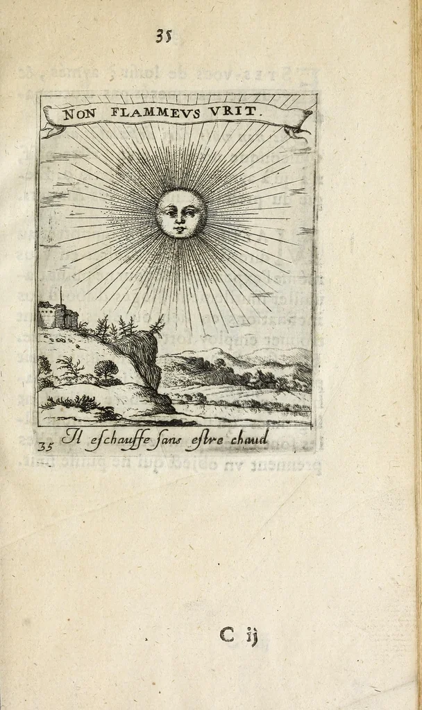 An illustration from Devises et emblesmes d'amour moralisez, 1658, leaf 45