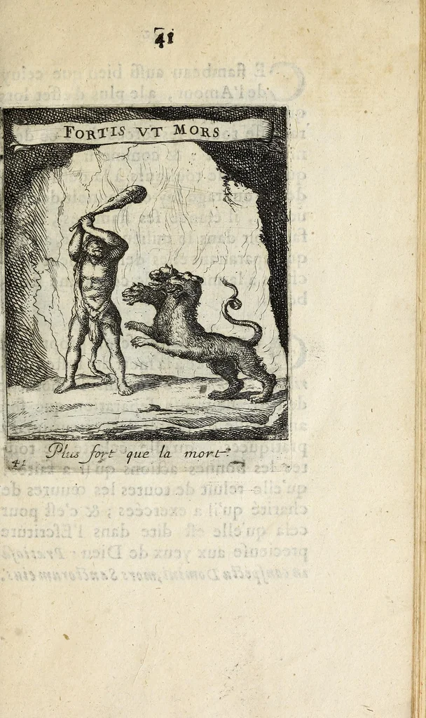 An illustration from Devises et emblesmes d'amour moralisez, 1658, leaf 51