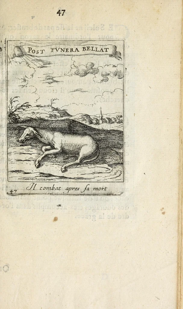 An illustration from Devises et emblesmes d'amour moralisez, 1658, leaf 57