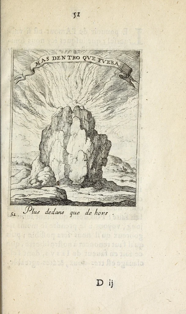 An illustration from Devises et emblesmes d'amour moralisez, 1658, leaf 61