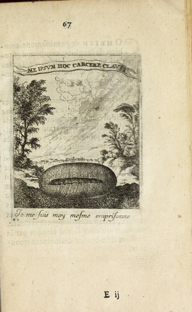 An illustration from Devises et emblesmes d'amour moralisez, 1658, leaf 77