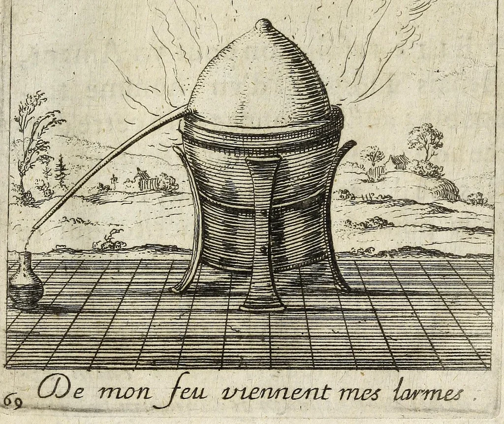 An illustration from Devises et emblesmes d'amour moralisez, 1658, leaf 79