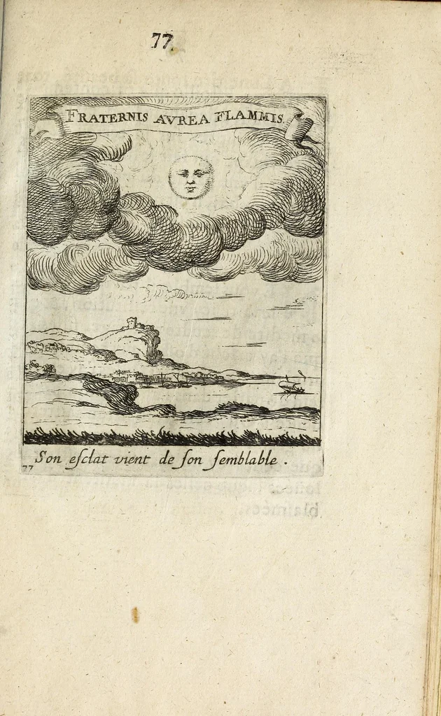 An illustration from Devises et emblesmes d'amour moralisez, 1658, leaf 87