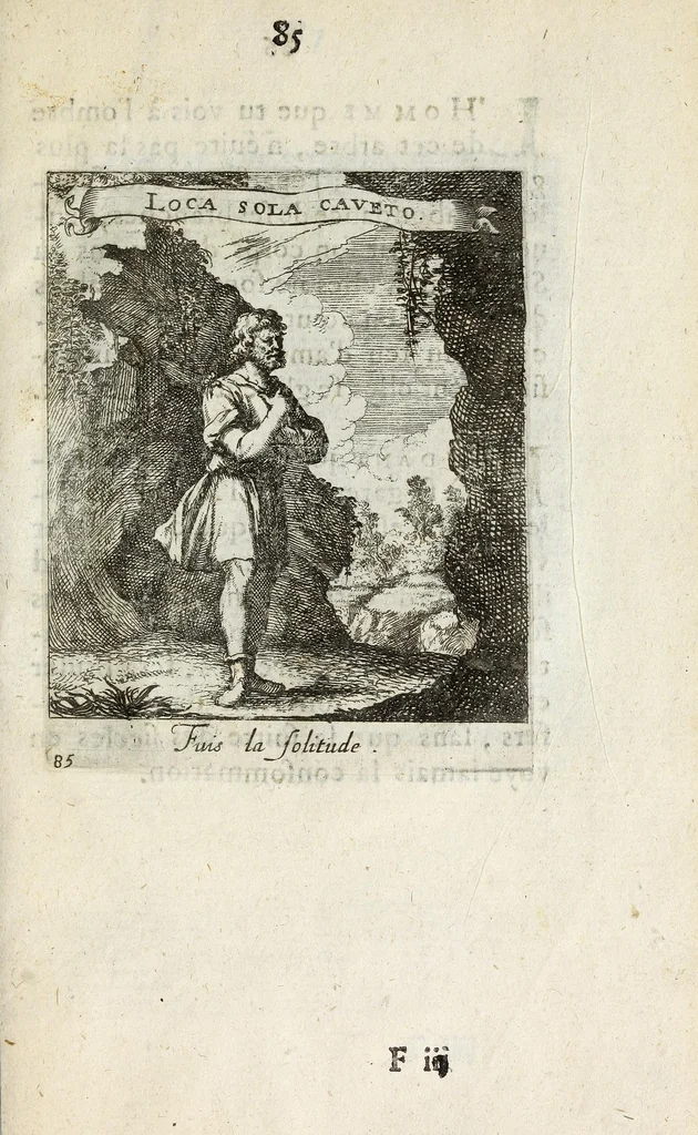 An illustration from Devises et emblesmes d'amour moralisez, 1658, leaf 95