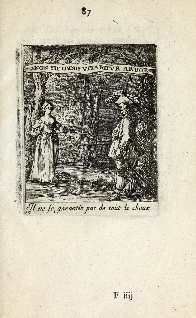 An illustration from Devises et emblesmes d'amour moralisez, 1658, leaf 97
